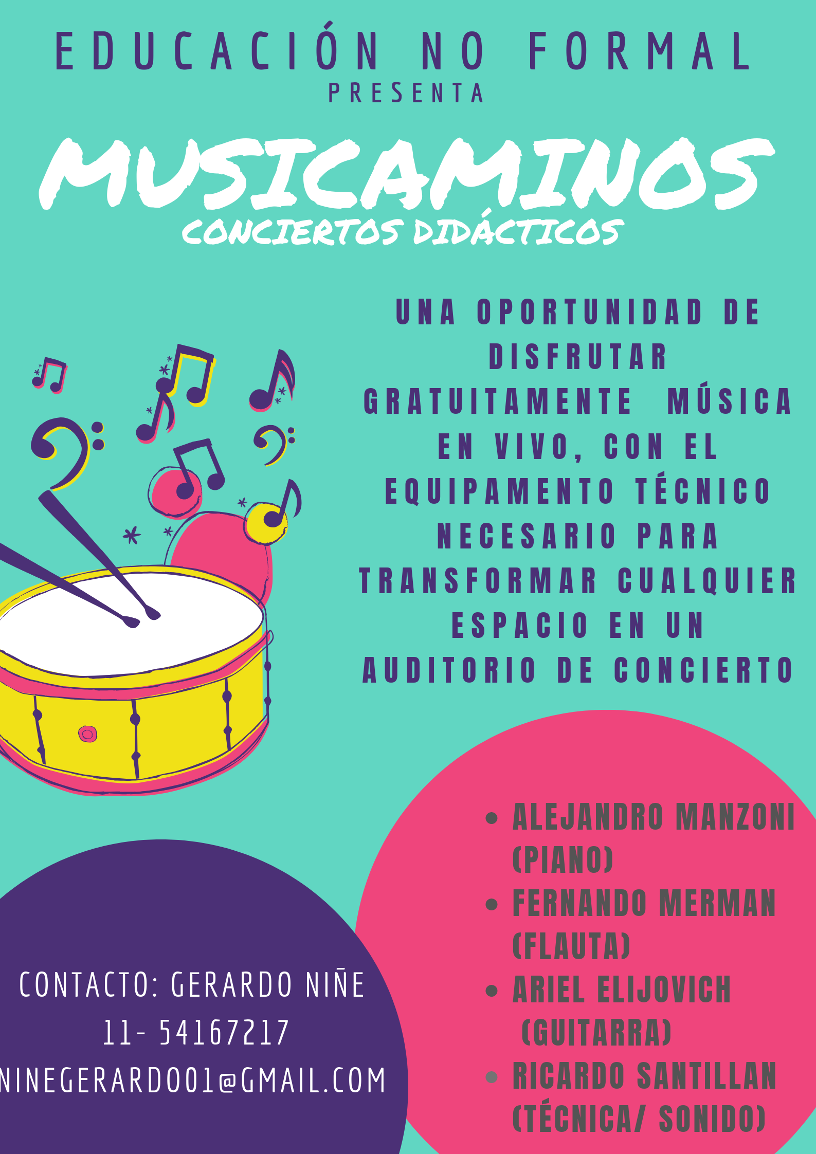 Afiche presentación de MUSICAMINOS